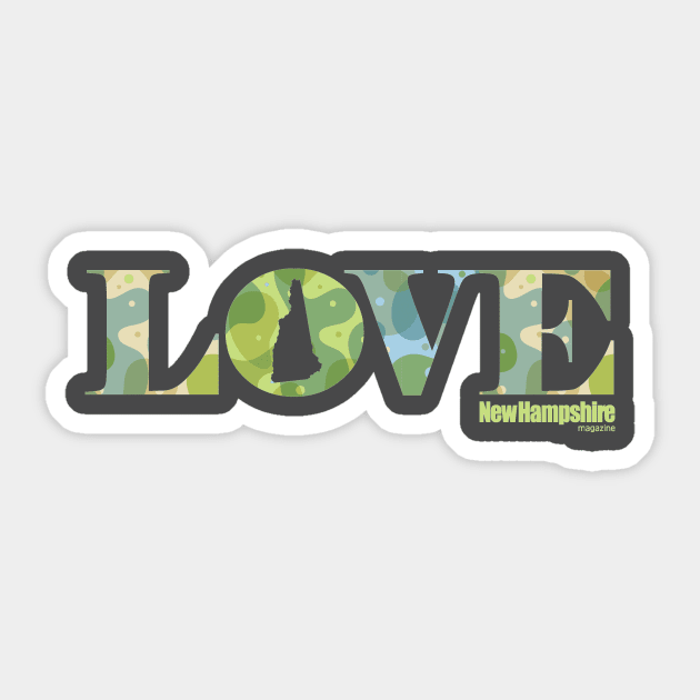 Love NH (camo horizontal) Sticker by New Hampshire Magazine